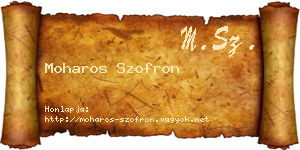 Moharos Szofron névjegykártya